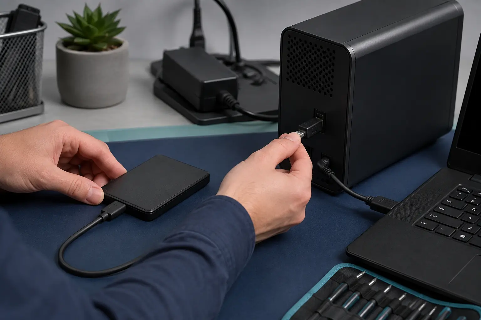 بررسی کابل USB و منبع تغذیه هارد اکسترنال پرتابل و رومیزی